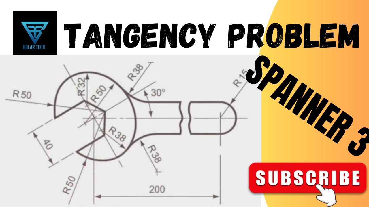 Задача о касании - SPANNER 3 - инженерный чертеж | технический чертеж