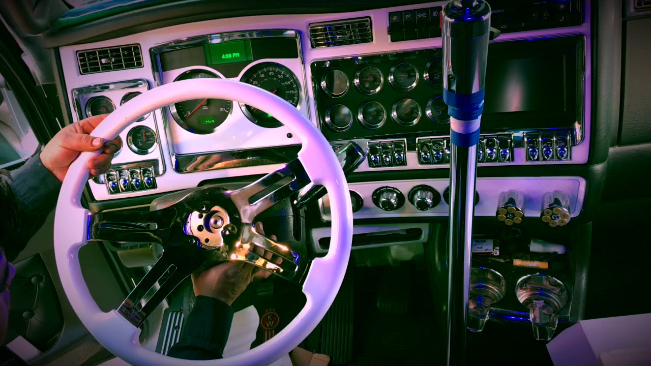 Installing white wood grain steering wheel (Snow White) KENWORTH t660