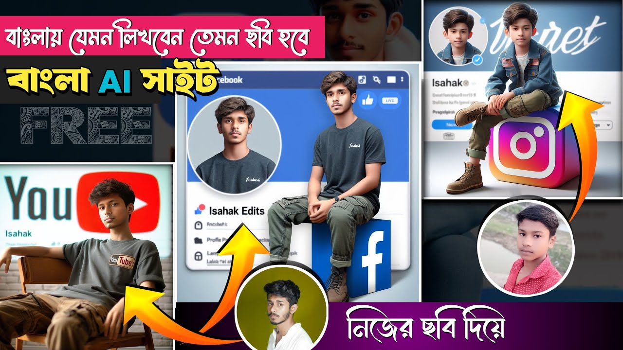 Bangla Ai Site | নিজের ফেস দিয়ে 🤭 Social Media 3D Photo | viral ai photo editing
