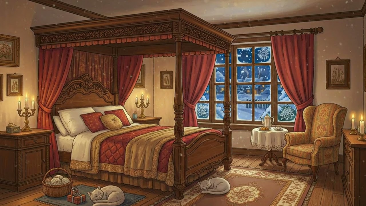 1940s Vintage Jazz Playing in Another Room | Cozy Winter Night with Soft Old Radio Music Ambience