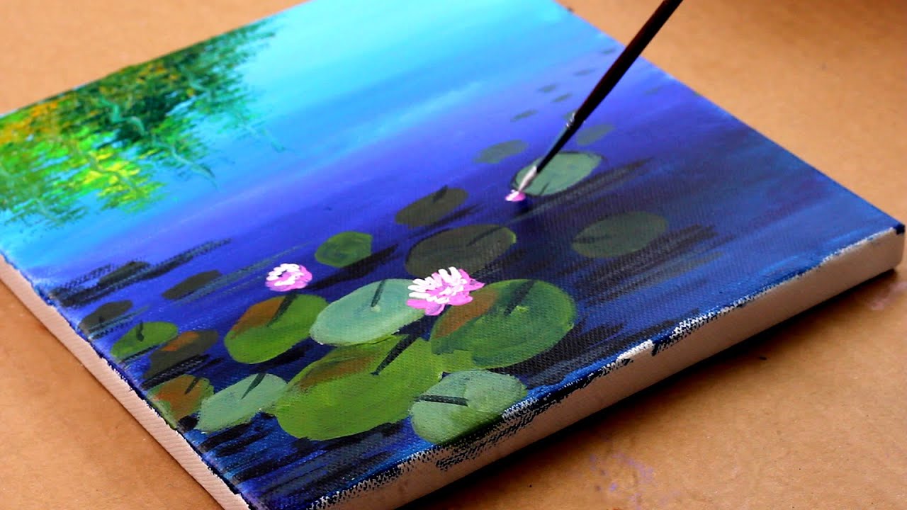 How To Paint Lotus Abstract Painting / Acrylic painting for beginners / Lotus painting 055