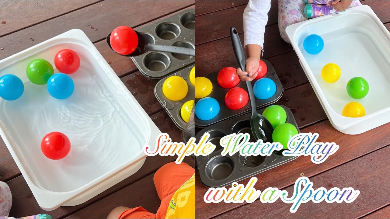 Easy Water Play for Toddlers| Montessori Spoon Transferring Activity