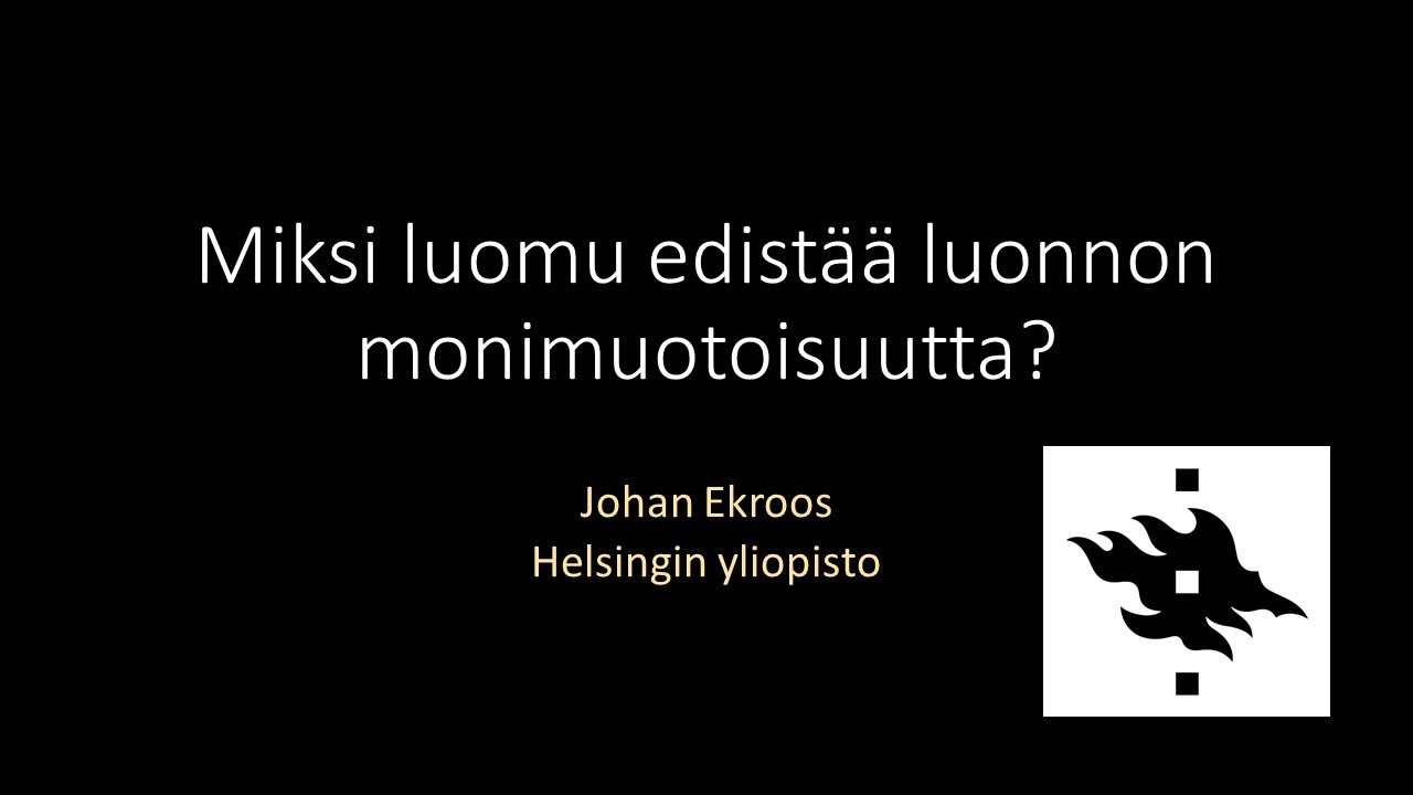 Miksi luomu edistää luonnon monimuotoisuutta? Johan Ekroos