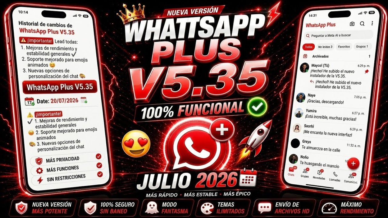 ✅ YA VOLVI&Oacute; WHATSAPP PLUS V5.36 ✅ JULIO 2026 || WHATSAPP PLUS & MODS ||