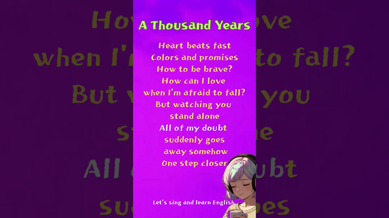 A Thousand Years, lyrics - Christina Perri | Let's sing and learn English.0125