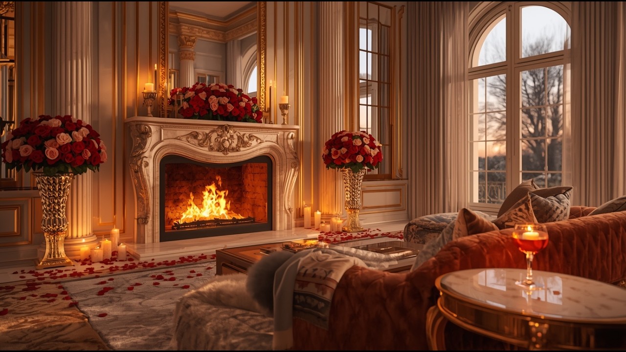 Cozy Spring Porch Fireplace Ambience 🌷 Relaxing Piano Music to Reduce Stress, Focus & Sleep Better