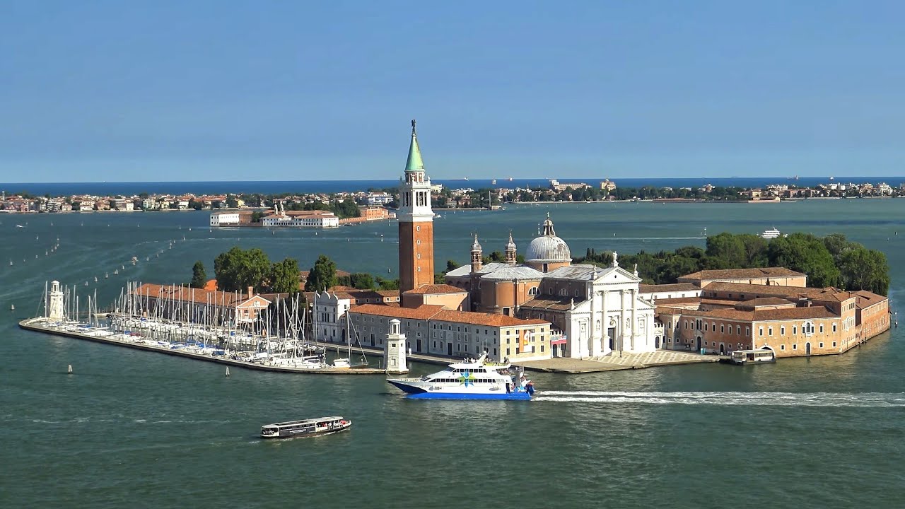 View from St. Marks Campanile in Venice, Italy (4K)