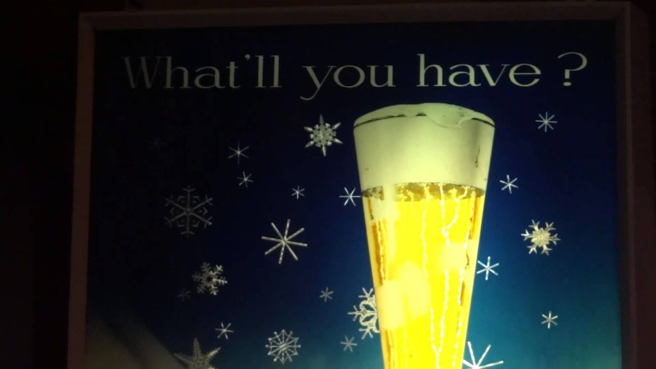 Vintage Pabst Blue Ribbon Beer Snowflake MOTION Sign Bar Light