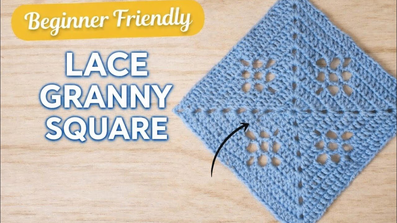 How to Crochet a Lace Granny Square for Beginners | Easy Crochet Square Pattern Tutorial