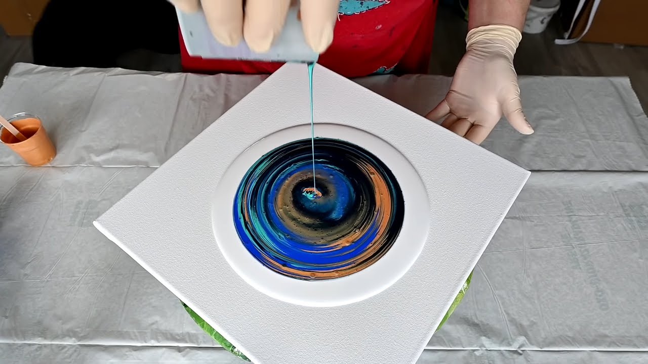 (624) Straight SPLIT CUP ~ Galaxy acrylic pour painting ~ Fluid art ~ Galaxy painting
