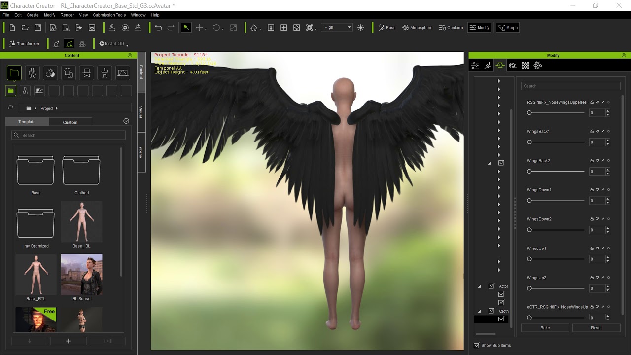 Daz Wings to iClone -- The Easy and Right Way