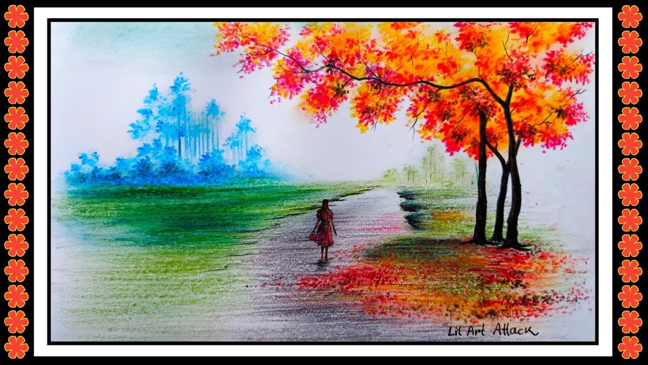 How To Draw Spring Season | Spring Season Drawing Easy