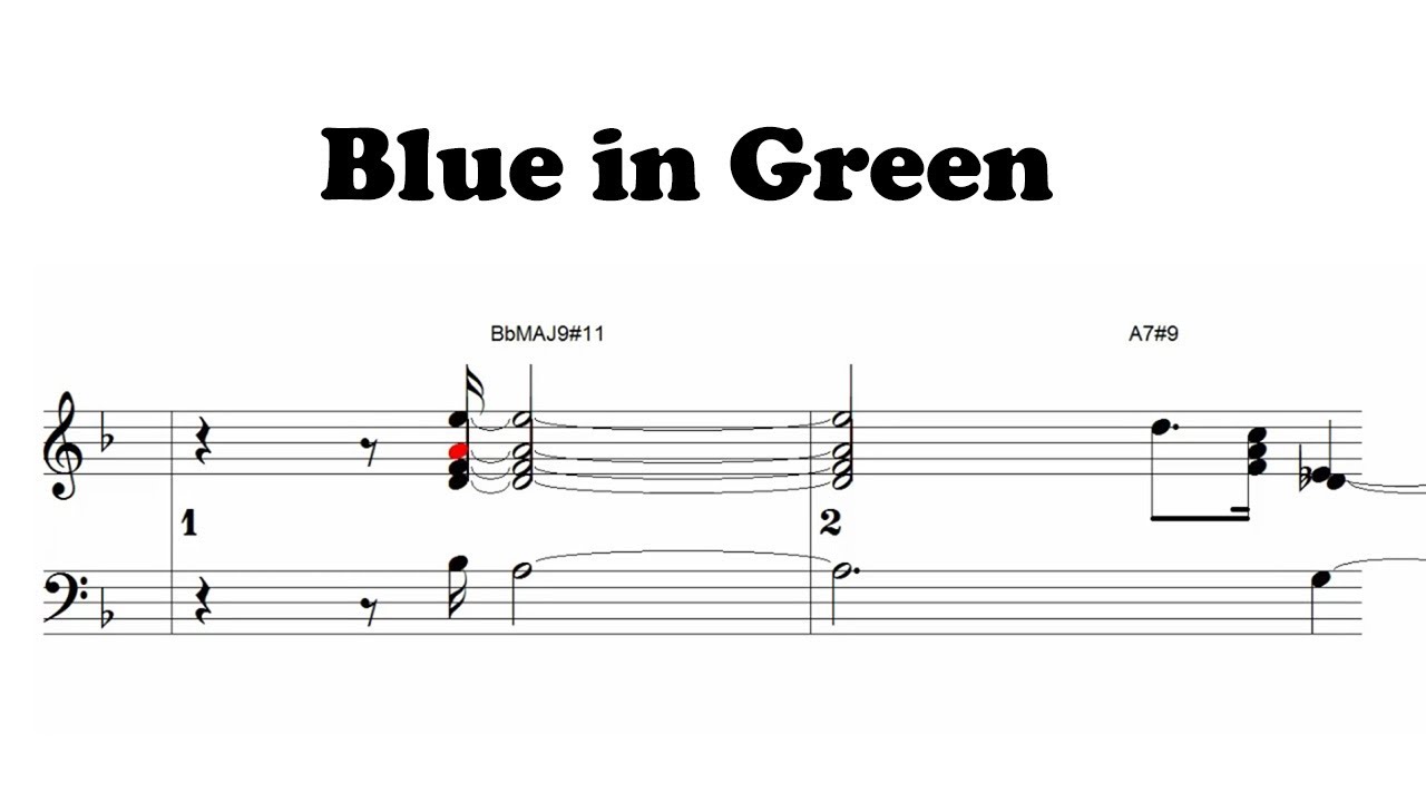 Blue in Green - jazz standard - Piano sheet music | PDF download