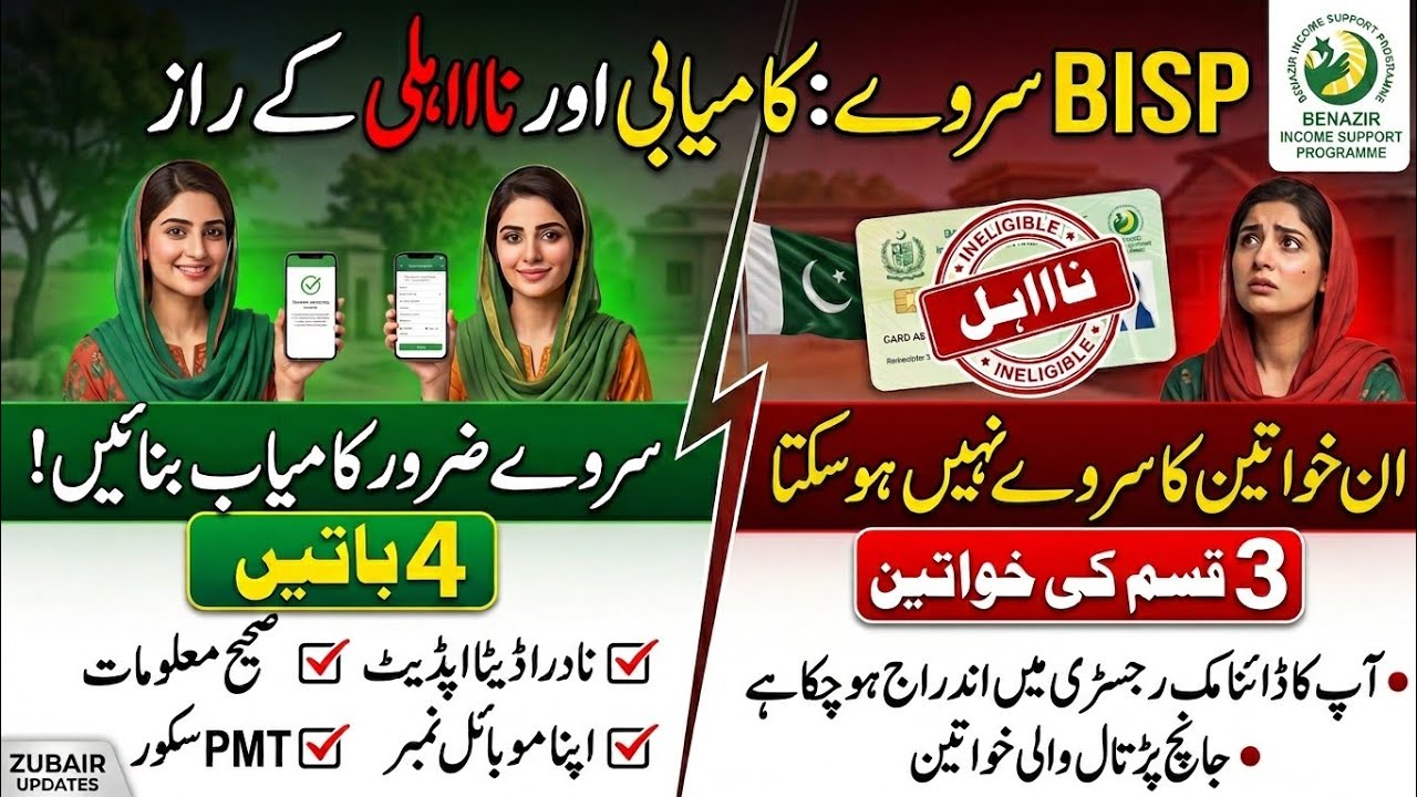 ​BISP Dynamic Registry Update 2026|4 Steps for Survey Success & 3 Reasons for Ineligibility