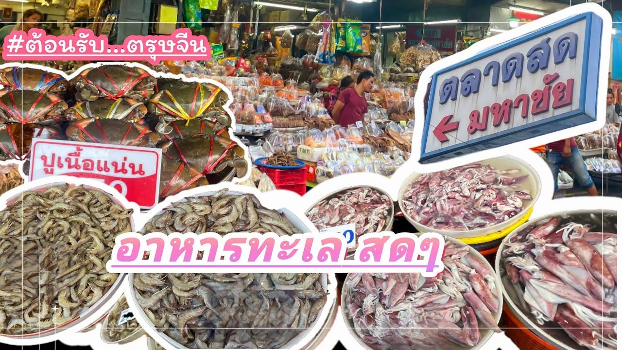 ตลาดสดมหาชัย⁉️ซื้ออาหารทะเล สดๆ ใหม่ๆ ราคาไม่แพง (วีดีโอชัดแจ๋ว 4K) | ตรุษจีน 2024 @เกษตรน้องใหม่