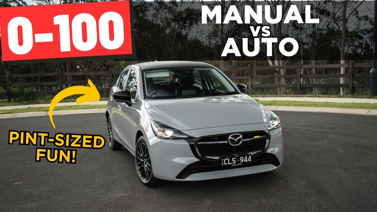Обзор Mazda2 2024 года и разгон от 0 до 100 миль (механика против автомата)