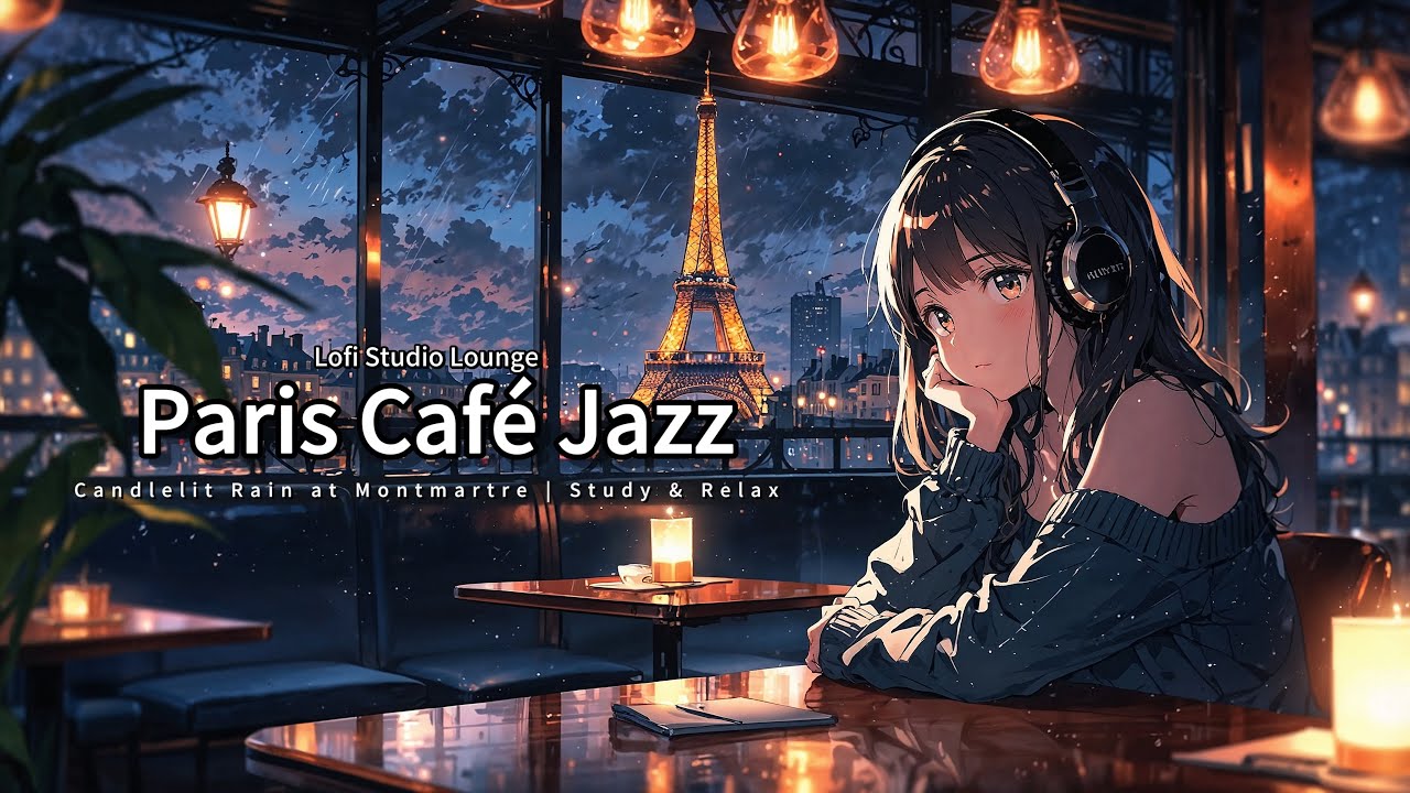 Paris Café Jazz 🎷— Candlelit Rain at Montmartre | Study & Relax | Vol.10