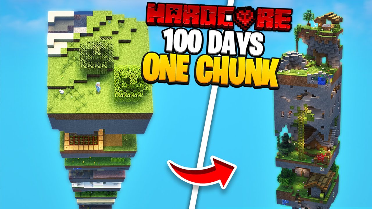 I Survived 100 Days on One Chunk in Minecraft