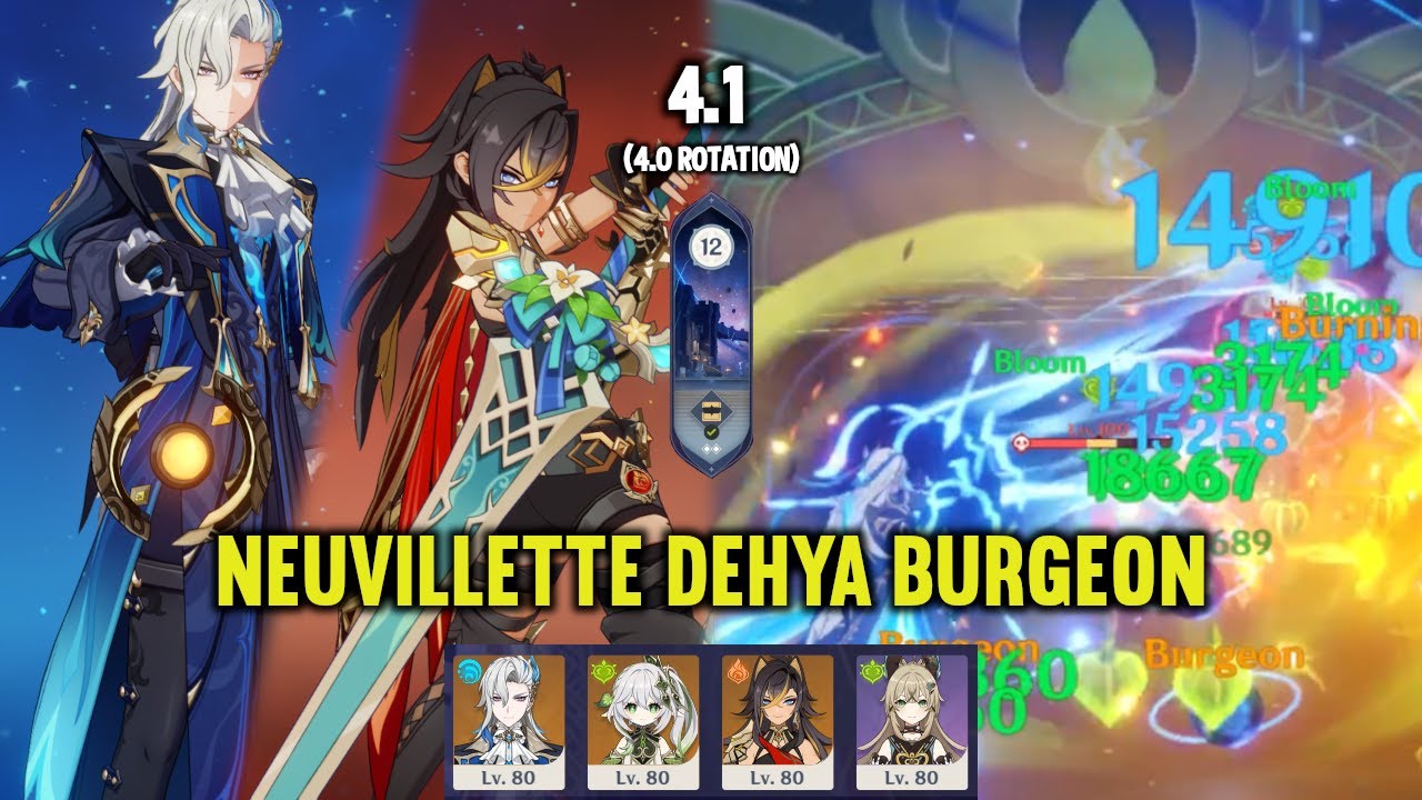 C0 NEUVILLETTE DEHYA Burgeon | 4.1 Spiral Abyss Floor 12 (4.0 Rotation) | Genshin Impact
