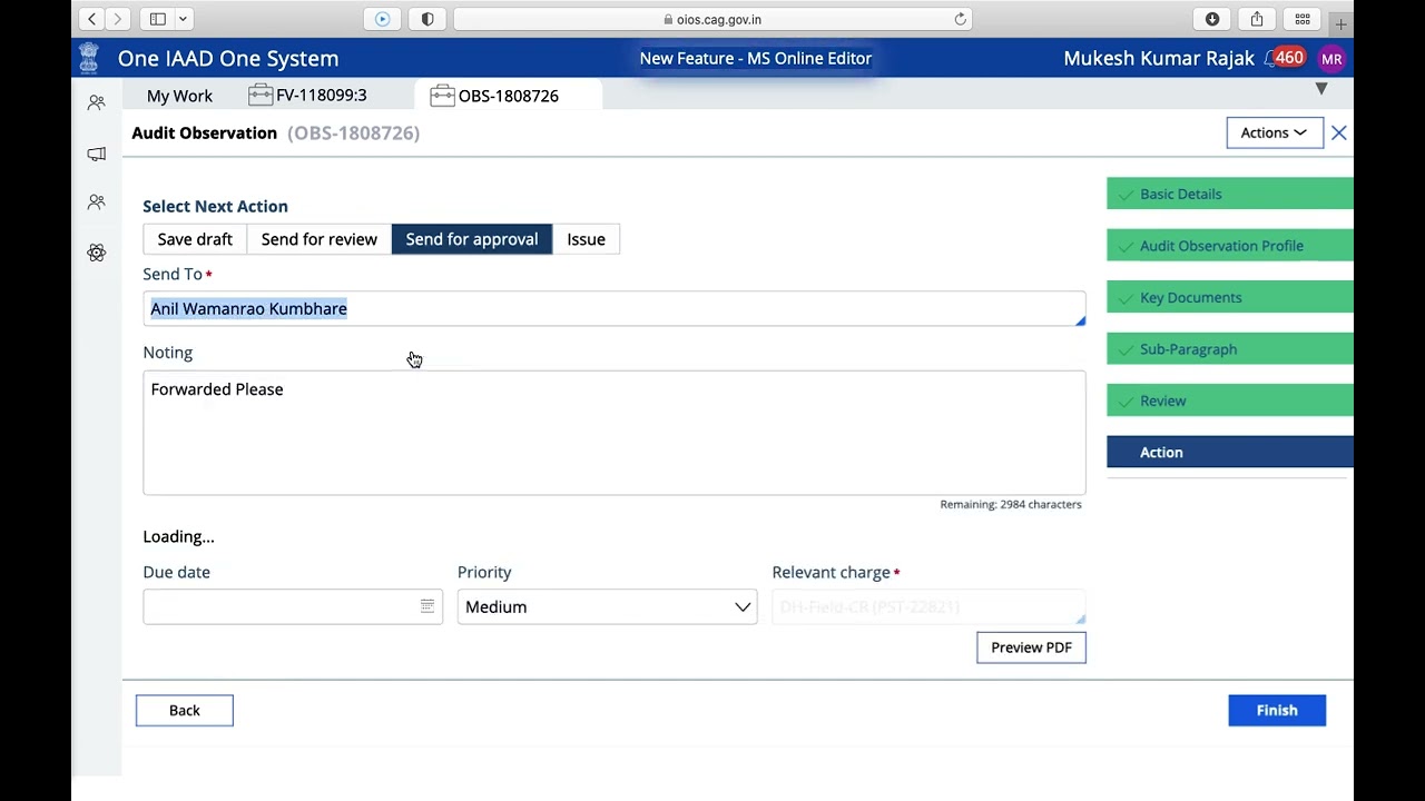 How to issue POM in OIOS website! CAG OIOS, POM send for approval or how to dispatch/update POM(CAG)
