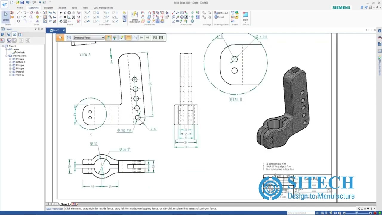 Solid Edge Tutorial  How to Design a Part using Synchronous Technology