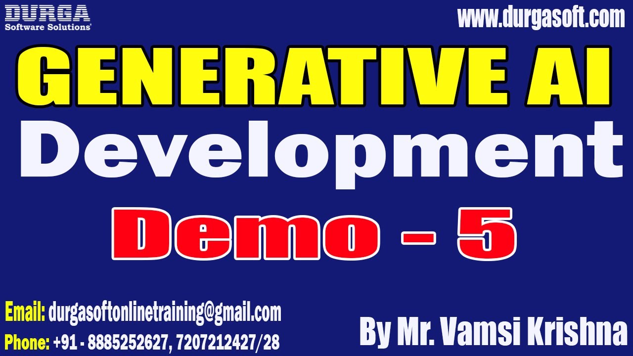 GENERATIVE AI DEVELOPMENT tutorials || Demo - 5 || by Mr. Vamsi Krishna On 05-08-2025 @6:30PM (IST)