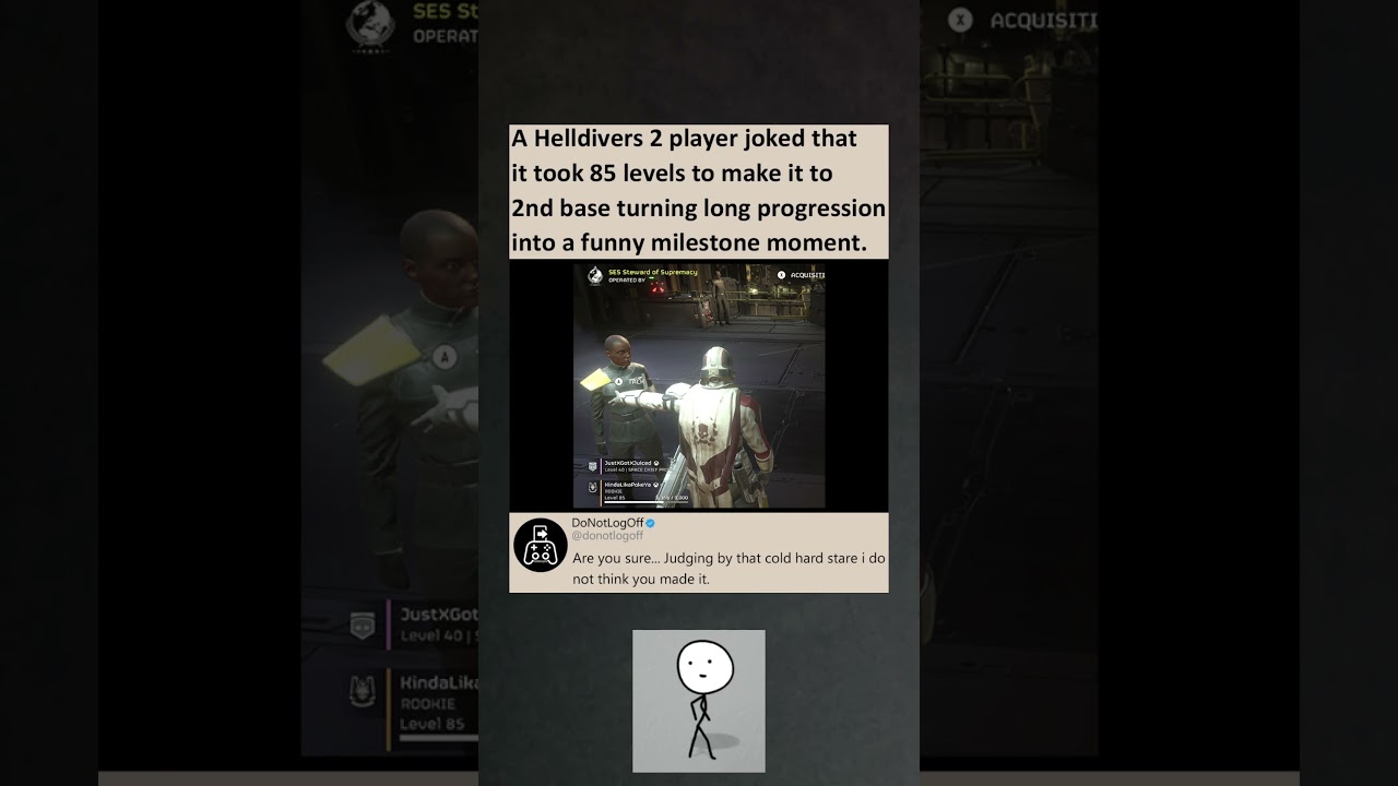 Helldivers 2 player joked about reaching second base only after hitting level 85 #helldivers2