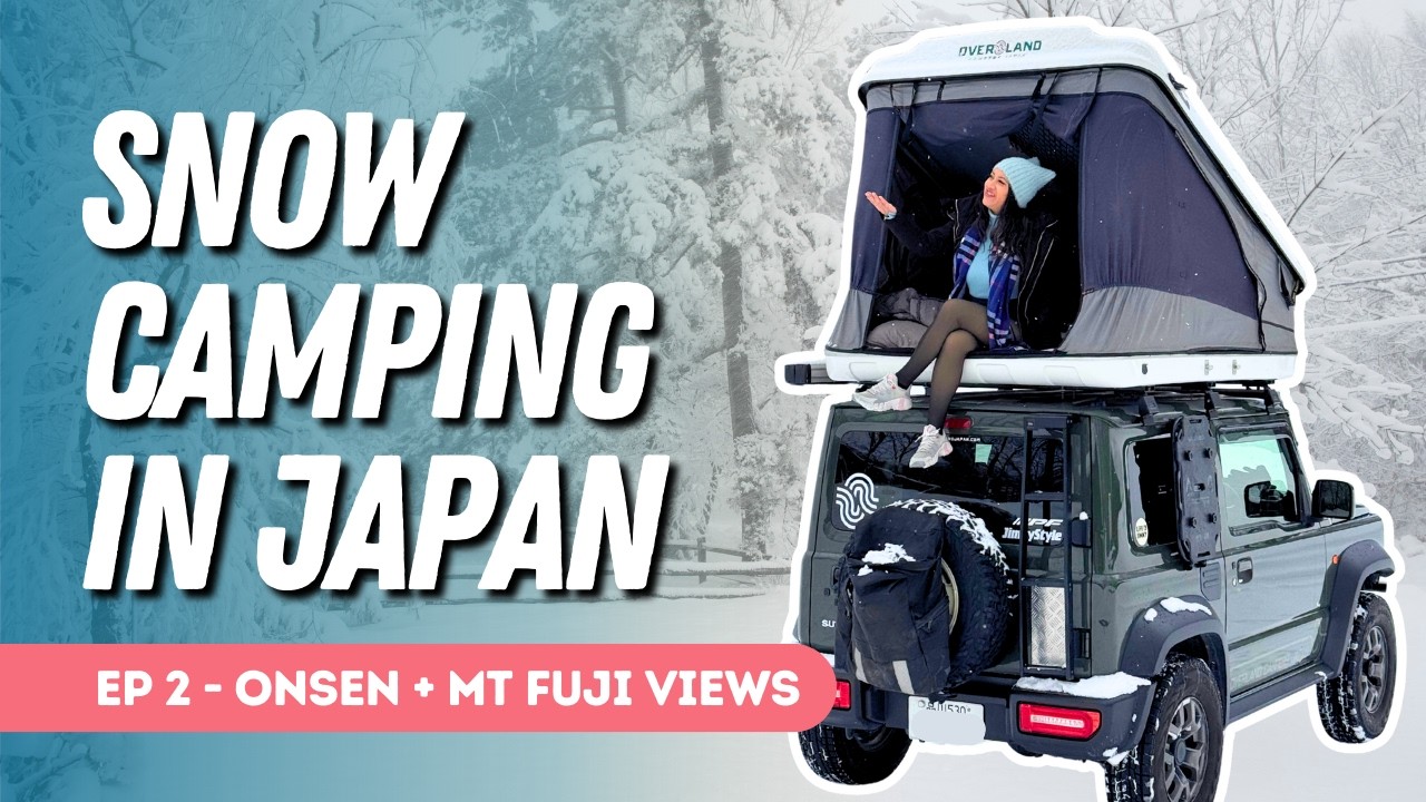 Frozen CAR CAMPING in JAPAN'S Snowy Mountains ❄️🏔️ Onsens & Mt Fuji Views