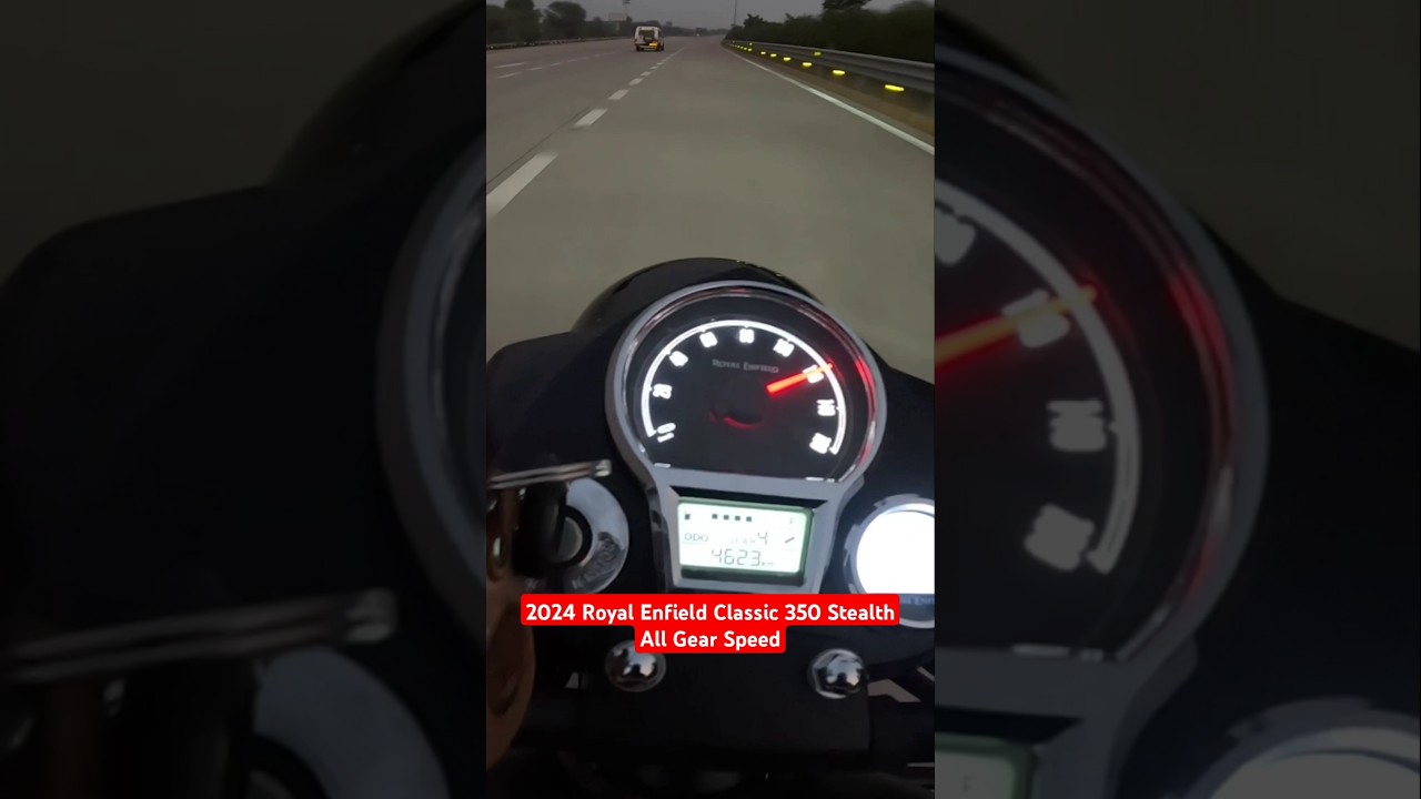 2024 Royal Enfield Classic 350 Stealth Black All Gears Max Speed Test #royalenfield #shorts