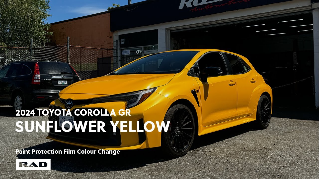 Wrapping a Toyota Corolla GR in Sunflower Yellow