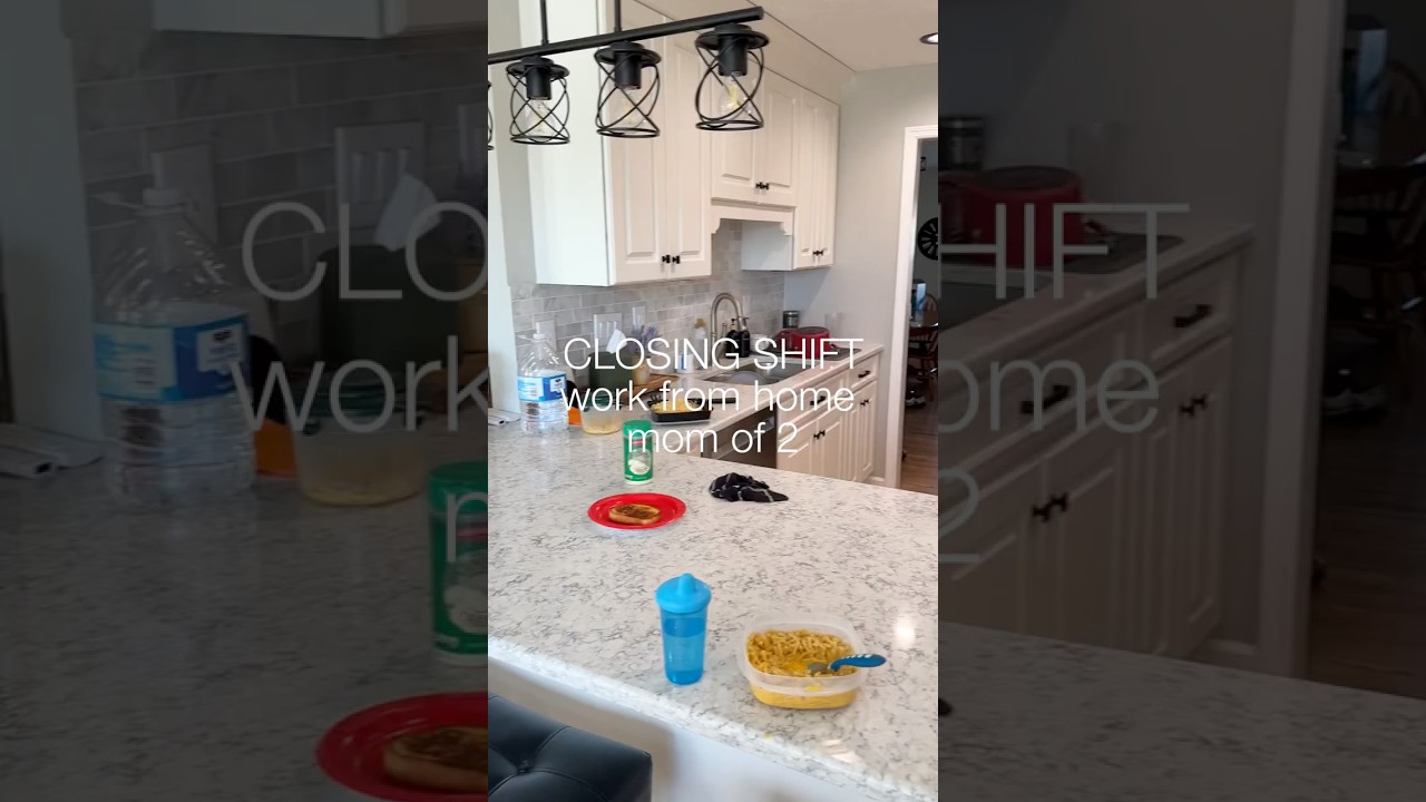 Closing shift + exciting news #closingshift #mondaymotivation #workfromhomemom #kitchenclean