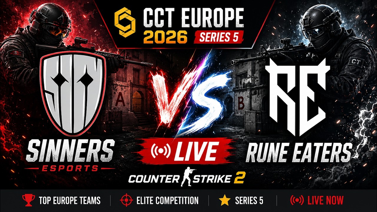 SINNERS Esports против Rune Eaters | Прямой эфир | Counter-Strike 2 | CCT Europe 2026 series 5