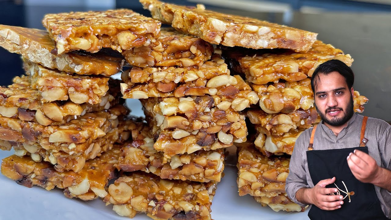 Peanut Chikki Recipe - Moong Phali Chikki - Peanut Bars for Winters
