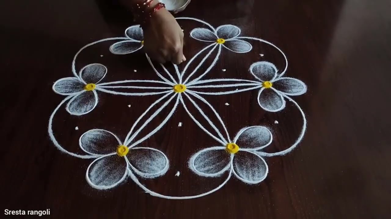 2 beautiful daily kolams ⚛️ 5×3 dot's.....