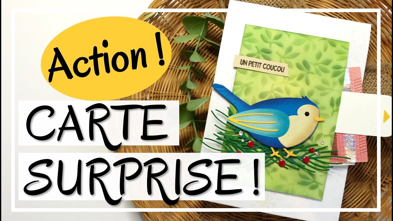CARTE ACTION !! SURPRISE CACHÉE : Y'A PAS PLUS SIMPLE !! Carte Interactive - DIY Tuto Scrapbooking