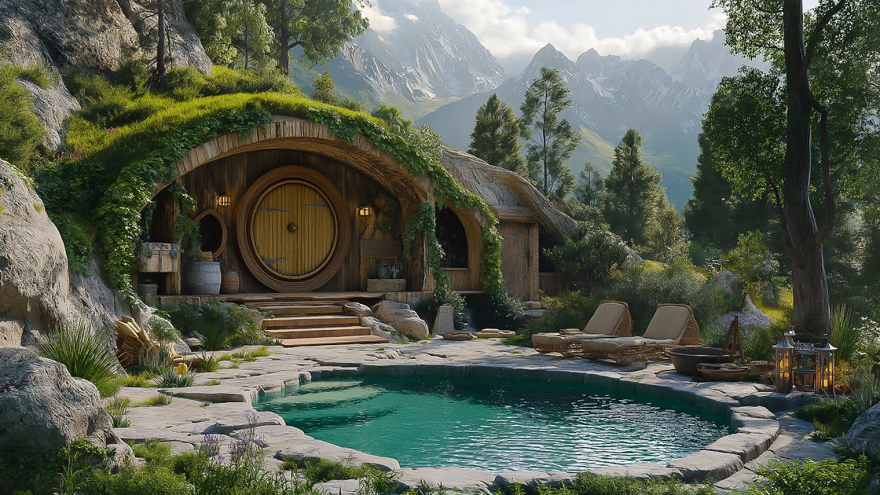Healing Spring Morning at the Hobbit House 🌿💧 ASMR | Birds Singing, Gentle Water Sounds
