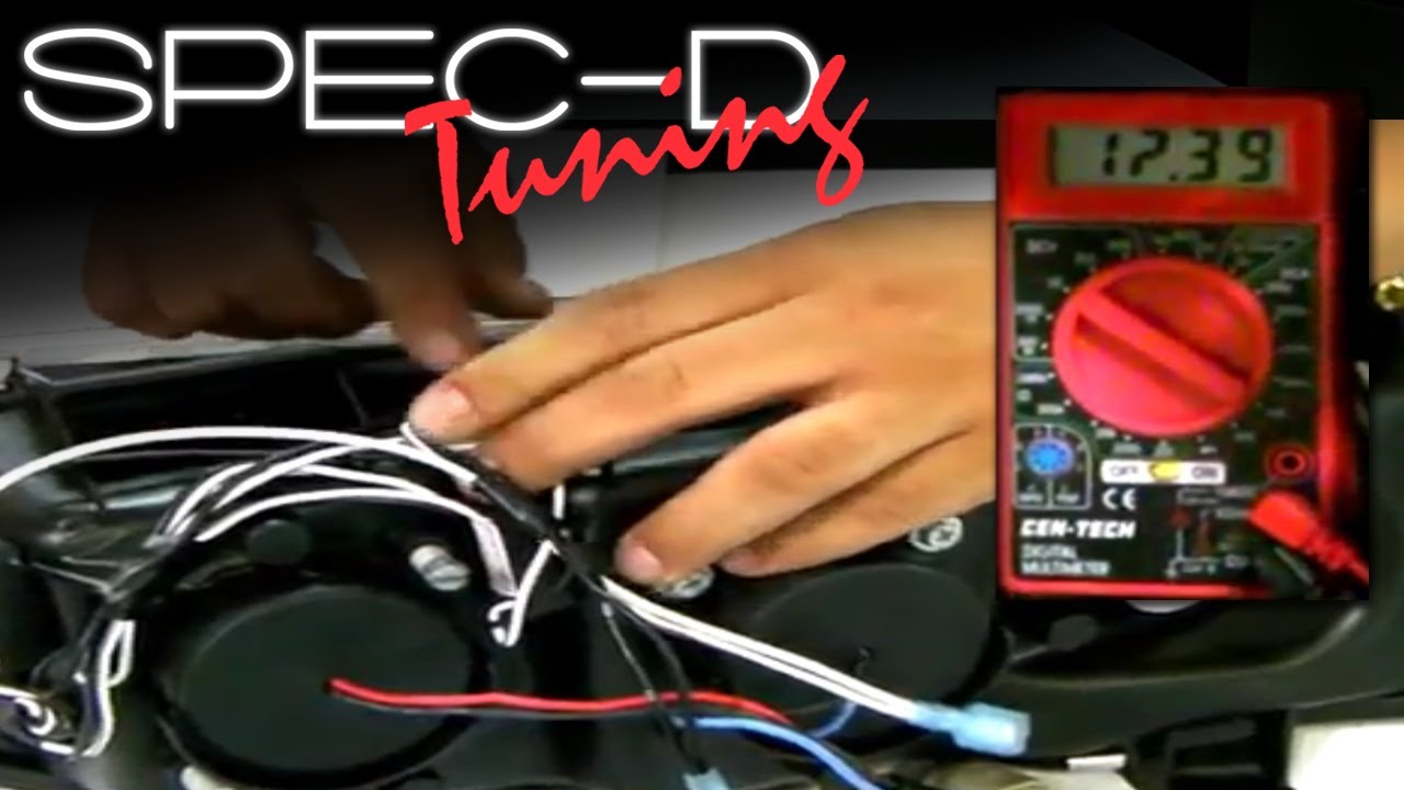 SPECDTUNING Installation Video: Halo LED Projector Headlights Wiring Installation