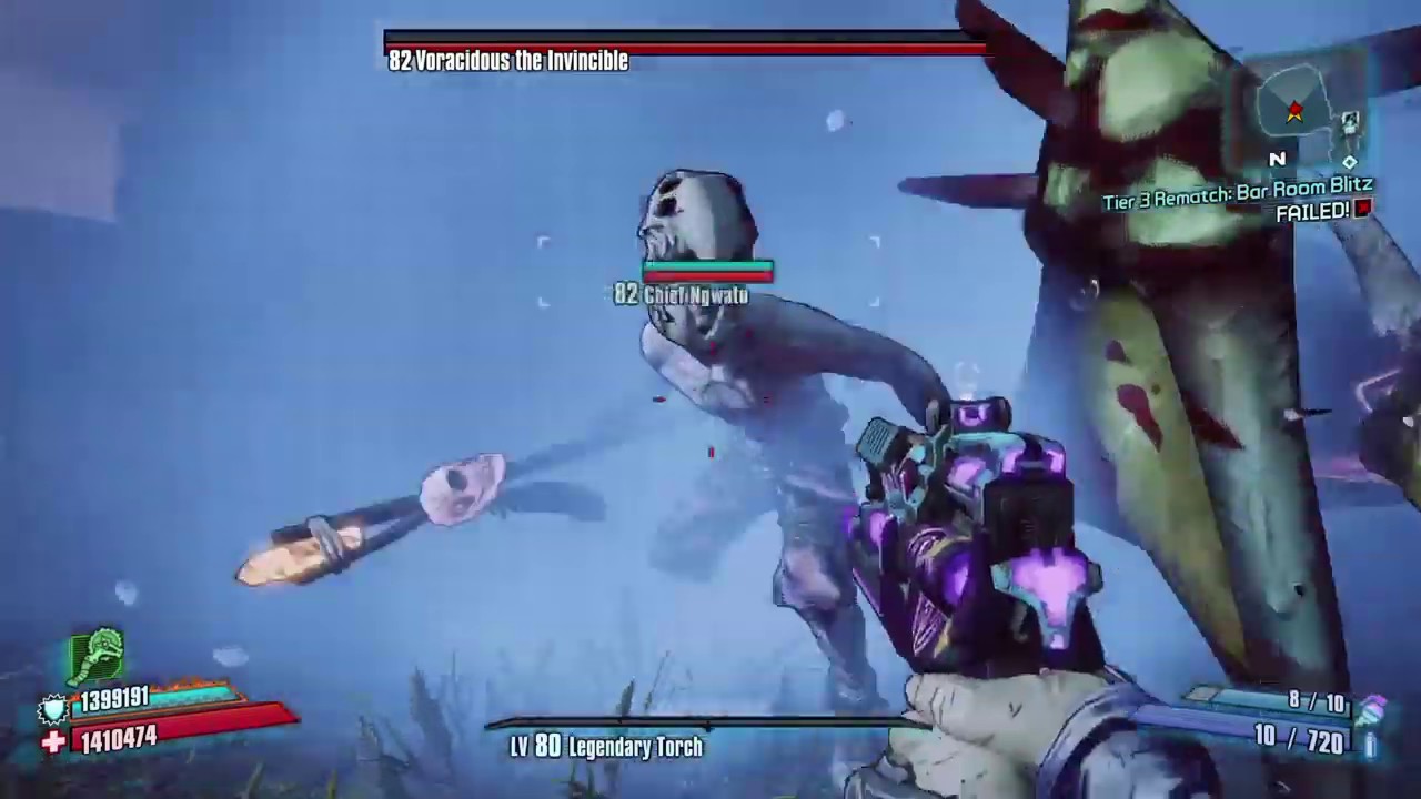 Borderlands 2 Bloodsplosion Krieg vs Voracidous L80 1min 4secs