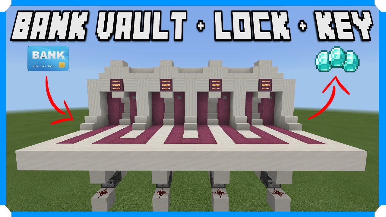 How To Build A Bank Vault w/Lock & Key [Minecraft Bedrock Edition]