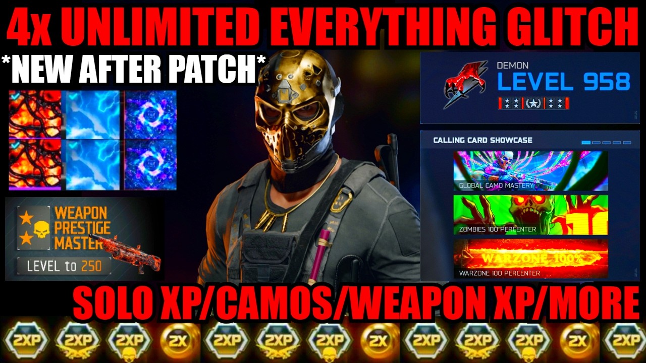 *NEW* BROKEN 4x UNLIMITED EVERYTHING GLITCH! GODMODE XP/AFK CAMOS! BO7 GLITCHES! BO7 ZOMBIES GLITCH!