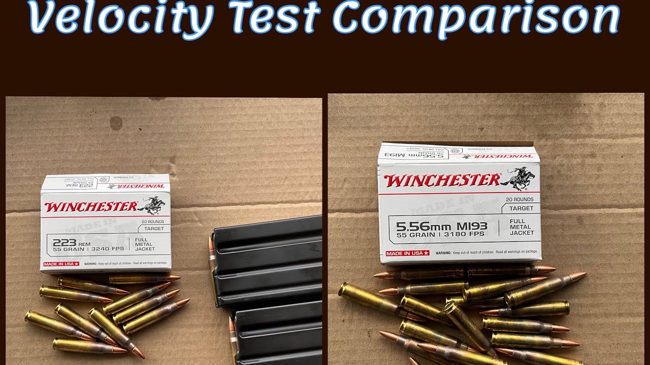 Сравнительный тест скорости 55-грановых патронов Winchester: 5,56 мм M193 FMJ и 223 REM FMJ