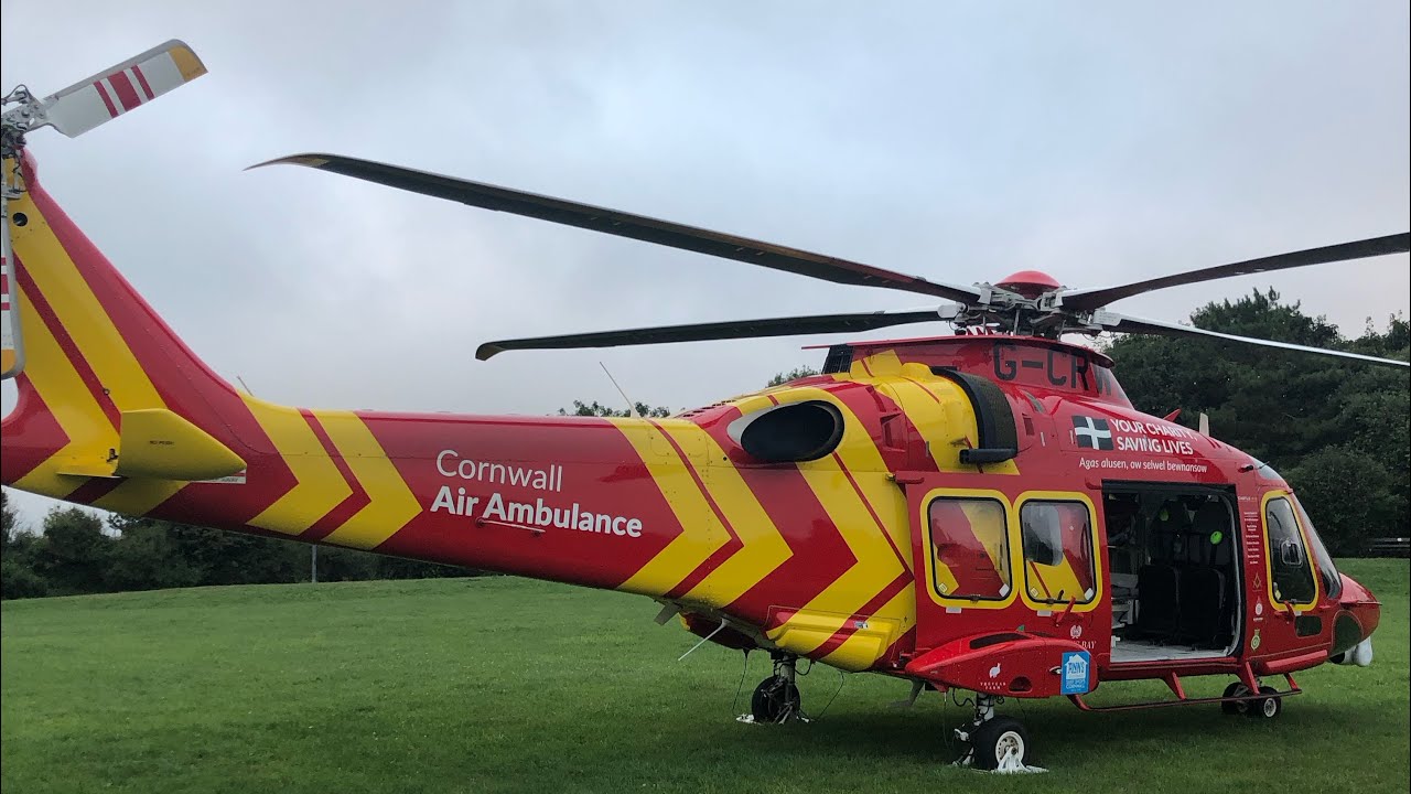 Cornwall Air Ambulance AW169 | Startup and departure from Padstow