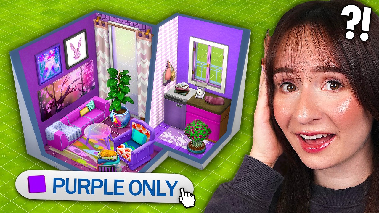 I tried to build a PURPLE HOUSE challenge in The Sims 4