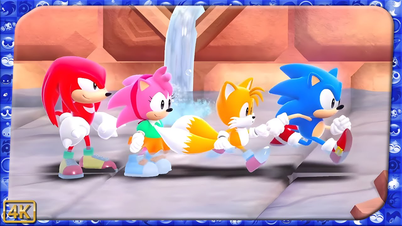 Sonic Superstars ⁴ᴷ Lagoon City Zone (4-Players) Story Mode, All 7 Chaos Emeralds