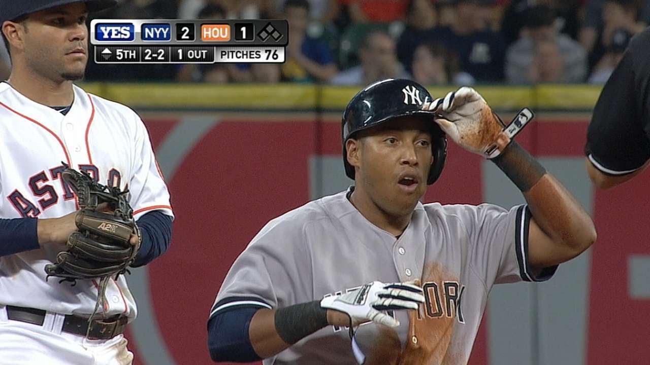 NYY@HOU: Solarte goes 3-for-3 in his first MLB start