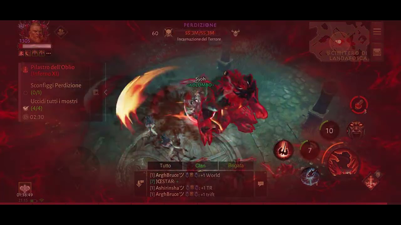 Diablo immortal inferno XI oblivion pillars barbarian