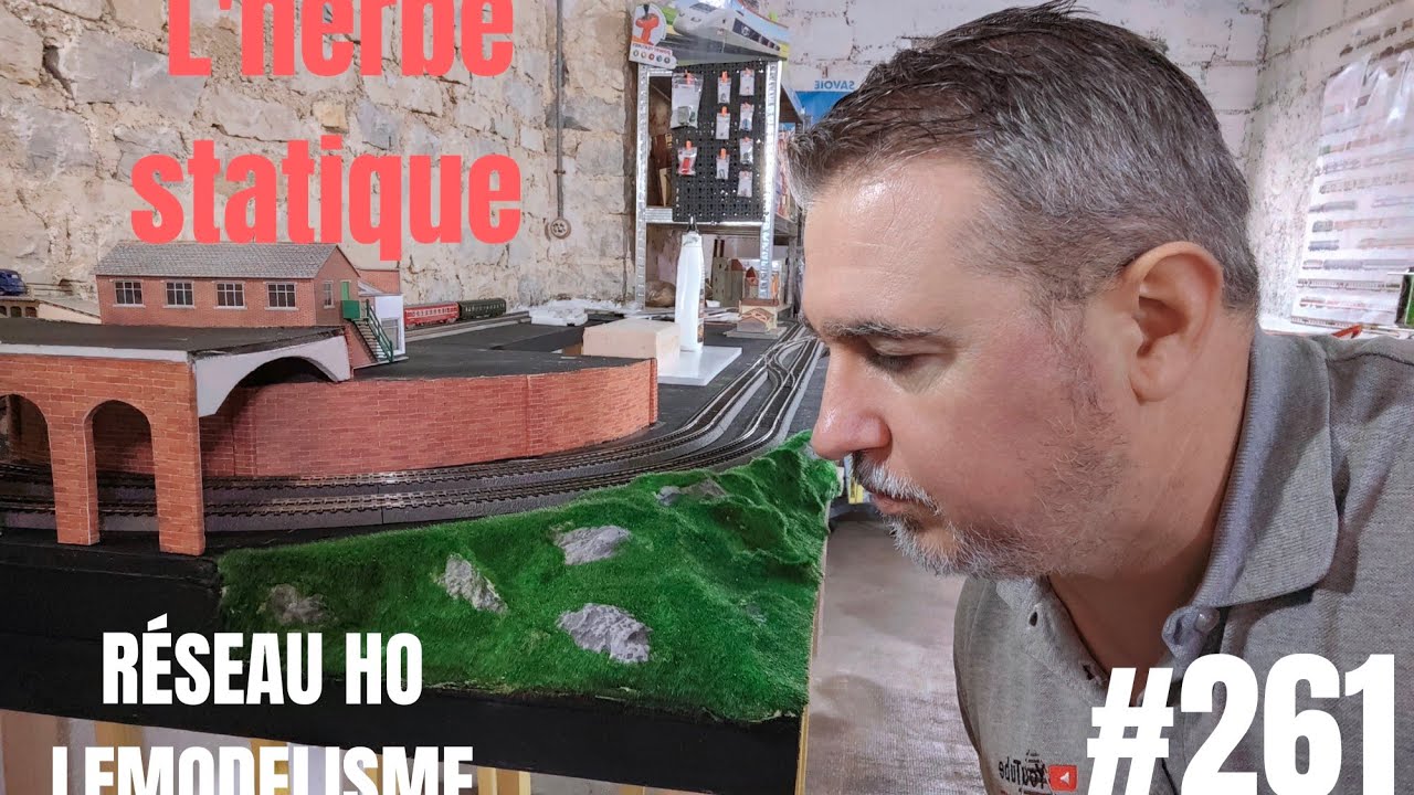 #261 construction réseau HO LFmodelisme la boutique  maquette train ferroviaire l'herbe statique