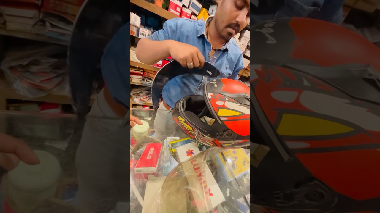 || Vega bolt helmet visor change 🤩|| #helmet #visor #remove #change #vega #viral #shortvideo