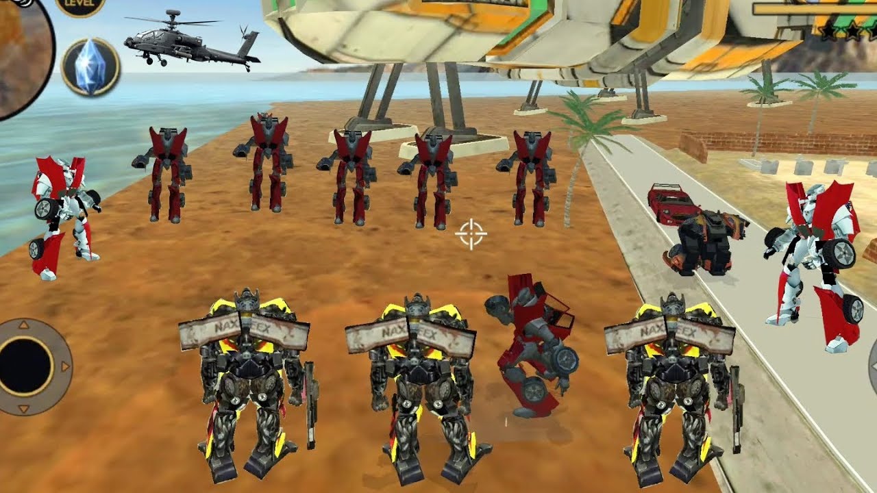 Vegas Crime Simulator (3x Transformer vs Fighter Car Robot) Autobot Fight AutoMobile - Gameplay HD