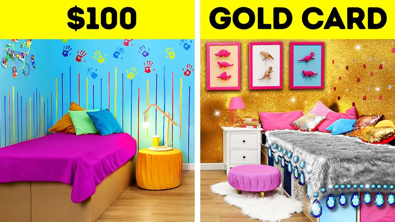 💰 RICH vs. BROKE ROOM MAKEOVER CHALLENGE! Cheap vs. Expensive DIY Decor